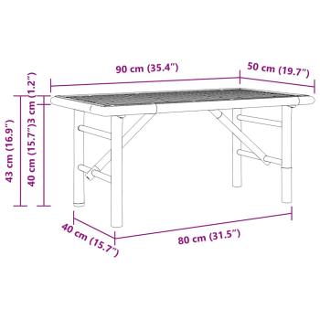 Couchtisch 90x50x43 cm Bambus