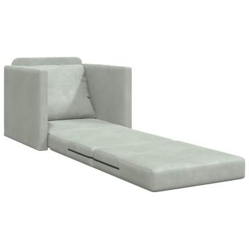 Boden-Sofa Einzelnes Convertible Samt 74x77x81 cm Hellgrau