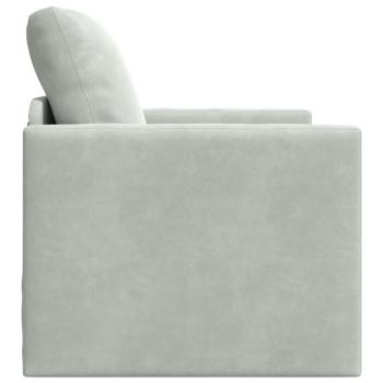 Boden-Sofa Einzelnes Convertible Samt 74x77x81 cm Hellgrau