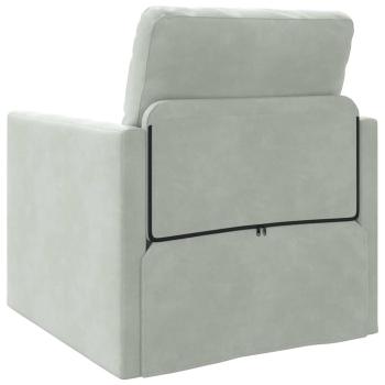 Boden-Sofa Einzelnes Convertible Samt 74x77x81 cm Hellgrau