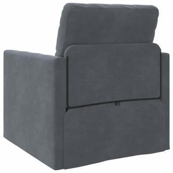 Fußsofa Einzelnes umwandelbares Samt 74x77x81 cm Dunkelgrau
