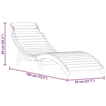 Sonnenliegen 2 Stück aus massivem Akazienholz