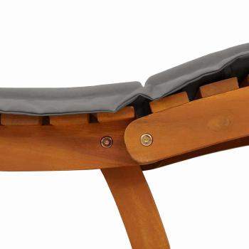 Sonnenliegen mit Kissen 2er Set Dunkelgrau Akazienholz