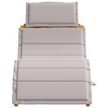 Sonnenliegen mit Kissen 2 Stück Taupe aus massivem Akazienholz