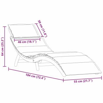 Sonnenliegen mit Auflagen 2er Set Rot aus Akazienholz