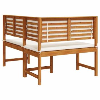 ARDEBO.de - Garten-Eckbank mit Kissen 140x100x91 cm Massivholz Akazie