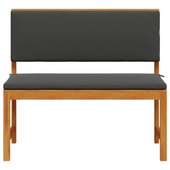 Gartenbank mit Kissen 100x50x91 cm aus massivem Akazienholz