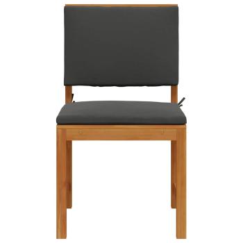 Gartenstühle ohne Armlehnen mit Kissen, 2 Stück, aus Akazienholz