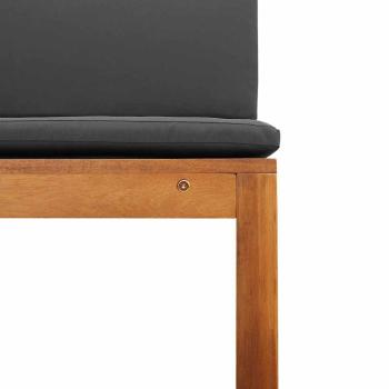 Gartenstühle ohne Armlehnen mit Kissen, 2 Stück, aus Akazienholz