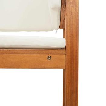 Gartenstuhl-Ecke mit Kissen aus massivem Akazienholz