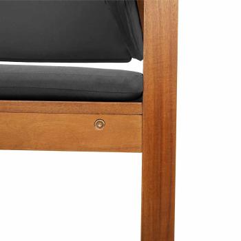 Gartenstuhl Ecke mit Kissen aus massivem Akazienholz