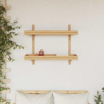 Wandregal 2-stufig 75x26x60 cm Bambus