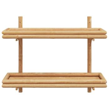 Wandregal 2-stufig 75x26x60 cm Bambus