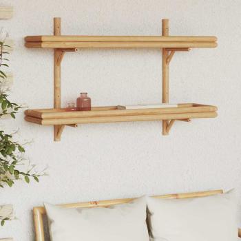 ARDEBO.de - Wandregal 2-stufig 100x26x60 cm Bambus