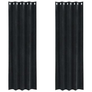 Verdunkelungsvorhänge mit Ösen 2 Stück Schwarzes Samt