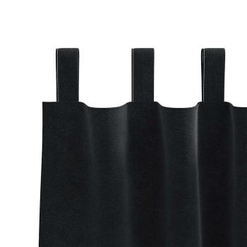 Verdunkelungsvorhänge mit Schlaufen 2 Stück Schwarzes Samt