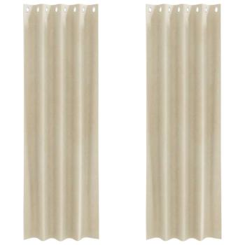 Verdunkelungsvorhänge mit Ösen 2 pcs Creme Samt