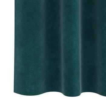 Verdunkelungsvorhänge mit Klettband 2 Stück Dunkelgrün Samt