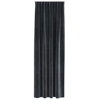 Verdunkelungsvorhänge mit oberen Bändern 2 Stück Dunkelgrau Samt