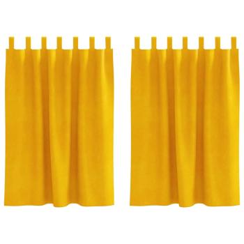 Verdunkelungsvorhänge mit Hängebändern 2 Stück Senfgelb Samt