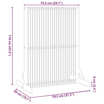 Sichtschutz für drinnen/draußen 110 cm aus solidem Akazienholz