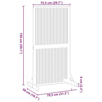 Sichtschutz für drinnen und draußen 150 cm aus massivem Akazienholz