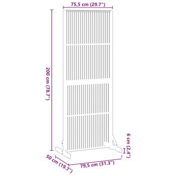 Sichtschutz für drinnen/draußen 200 cm aus solidem Akazienholz
