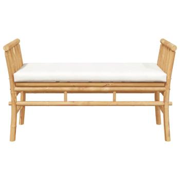 Gartenbank mit Kissen 110 cm aus Bambus