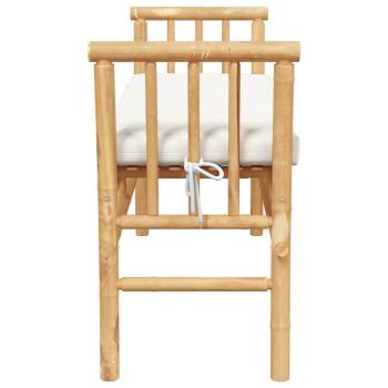 Gartenbank mit Kissen 110 cm aus Bambus