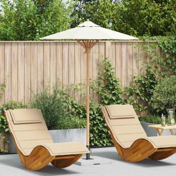 ARDEBO.de - Gartenparasol Creme Weiß 150x210 cm Bambus