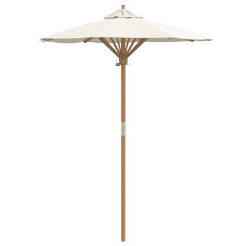 Gartenparasol Creme Weiß 150x210 cm Bambus