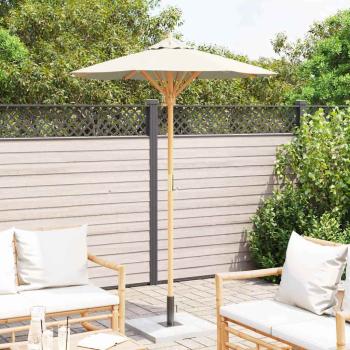 Gartenparasol Creme Weiß 150x210 cm Bambus