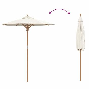 Garten-Schirm Cremeweiß 180x230 cm aus Bambus
