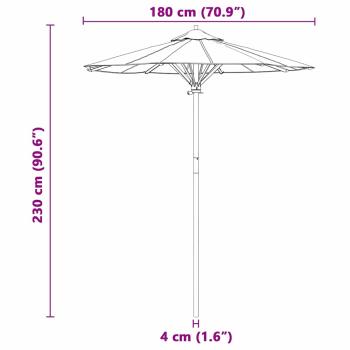 Garten-Schirm Cremeweiß 180x230 cm aus Bambus
