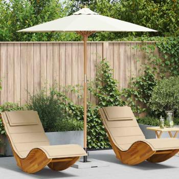 ARDEBO.de - Garten-Schirm Creme Weiß 217x230 cm Bambus