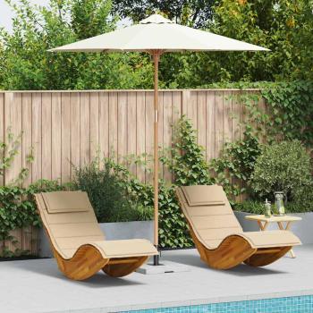 ARDEBO.de - Gartenparasol Cremeweiß 240x260 cm aus Bambus