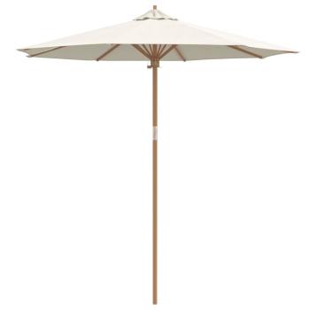 Gartenparasol Cremeweiß 240x260 cm aus Bambus