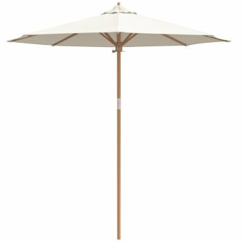 Gartenparasol Cremeweiß 240x260 cm aus Bambus