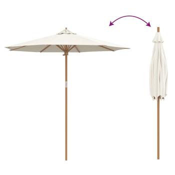 Gartenparasol Cremeweiß 240x260 cm aus Bambus