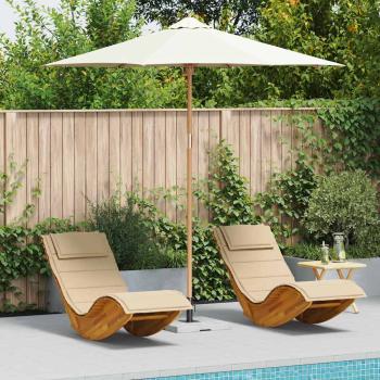 ARDEBO.de - Garten-Schirm Creme 270x260 cm aus Bambus