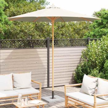 Garten-Schirm Creme 270x260 cm aus Bambus