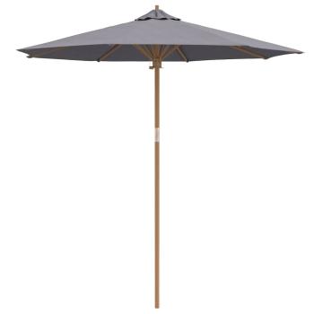 Gartenparasol Dunkelgrau 240x260 cm aus Bambus