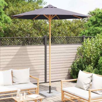 Gartenparasol Dunkelgrau 240x260 cm aus Bambus