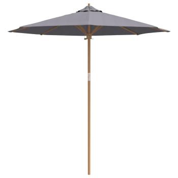 Gartenparasol Dunkelgrau 240x260 cm aus Bambus