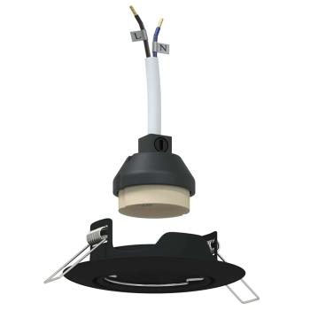 Lampen Set aus 6 Schwarz Kunststoff 9 cm Modern