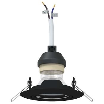 Lampen Set aus 6 Schwarz Kunststoff 9 cm Modern