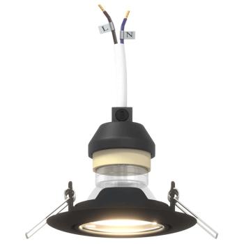 Lampen Set aus 6 Schwarz Kunststoff 9 cm Modern