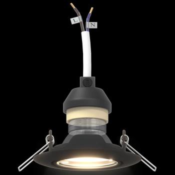 Lampen Set aus 12 Schwarz Kunststoff, Metall 9 cm