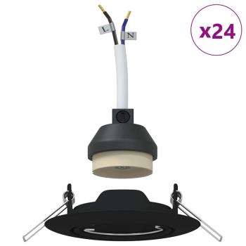 Lampen 24 Stück Schwarz Kunststoff 9 cm Modern