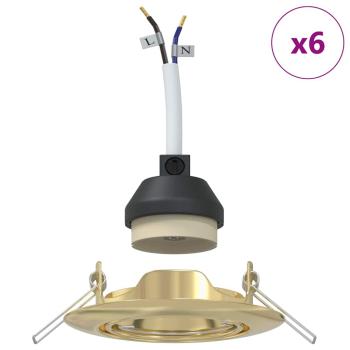 Lampen Set aus 6 Gold Metall 9 cm modern Einbauleuchten